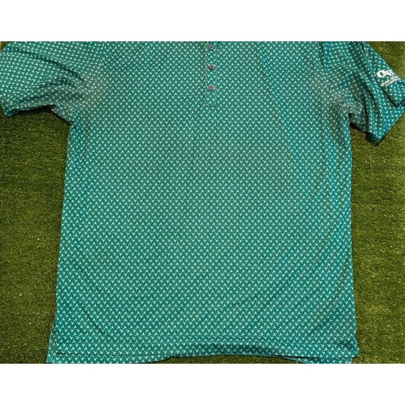 Footjoy polo mens XL green white lightweight breathable palm tree stretch K - Picture 7 of 13